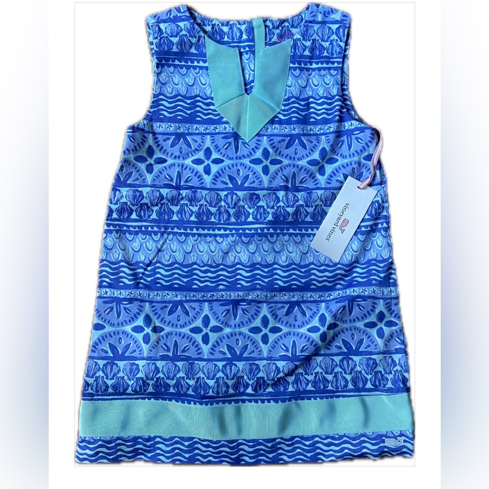 Vineyard Vines Blue Patterned Dress NWT